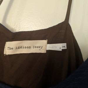 NWoT navy jersey maxi dress w/brown lining